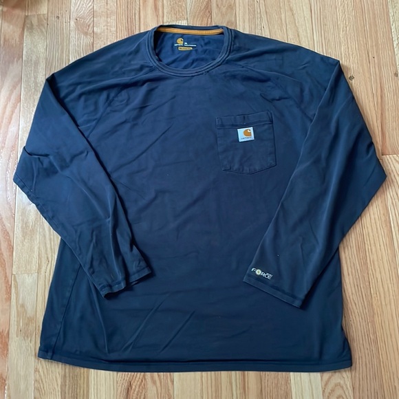 Carhartt Other - Carhartt Shirt Adult XL Blue Logo Workwear Outdoor Pocket Long Sleeve Mens